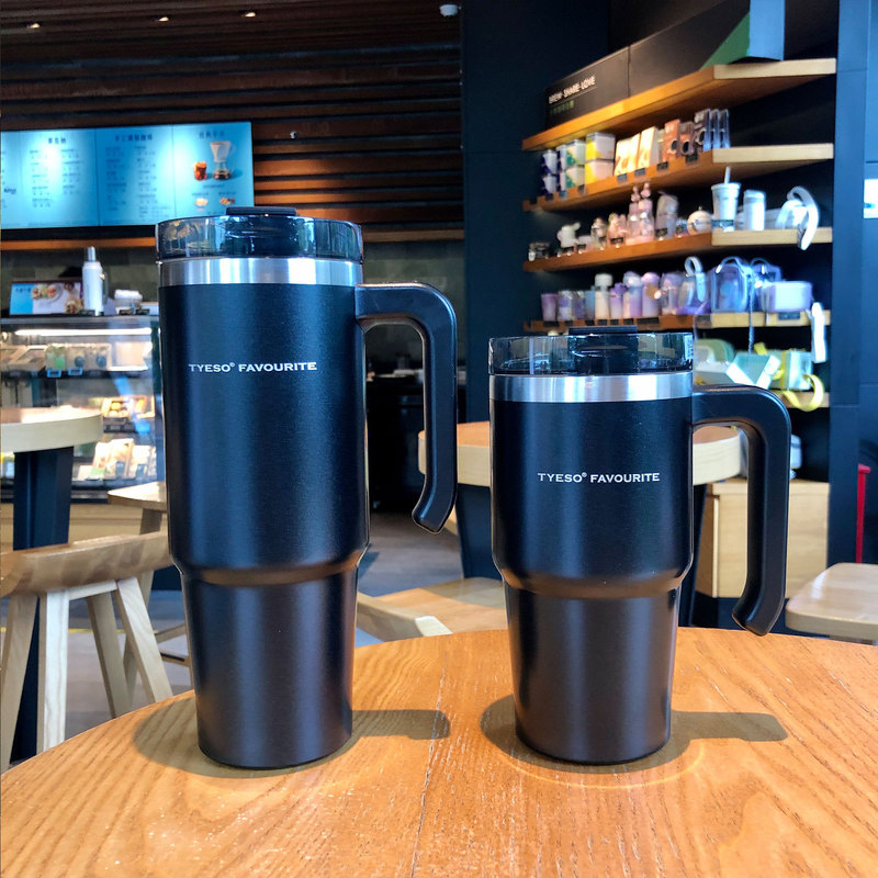 High Capacity 304Stainless Steel Coffee Cup Thermos Mug With Handle Car Vacuum Flask Travel Insulated Water Bottle Cups 220509