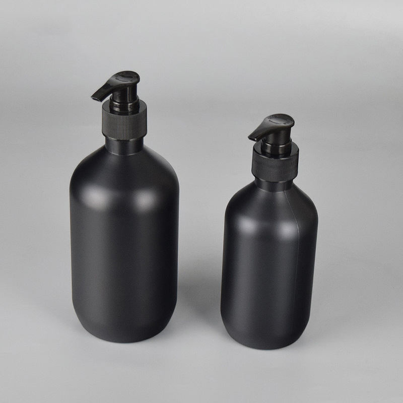 Matte Black Soap Dispenser Hand Lotion Shampoo Shower Gel Bottles 300ml 500ml PET Plastic Bottle with pumps for Bathroom Bedroom and Kitchen