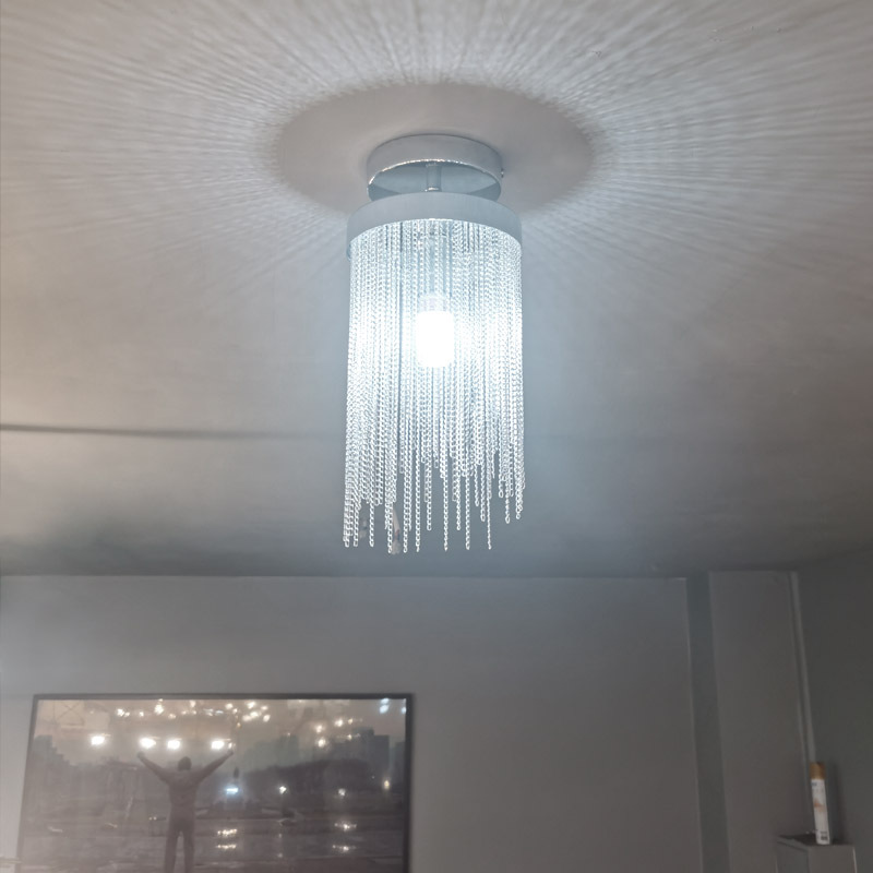 Gold/Silver Modern Pendant Lamps Bedroom Dining Room Decoration Tassel Chain Kitchen LED Pendant Lamp Hallway Indoor Lighting