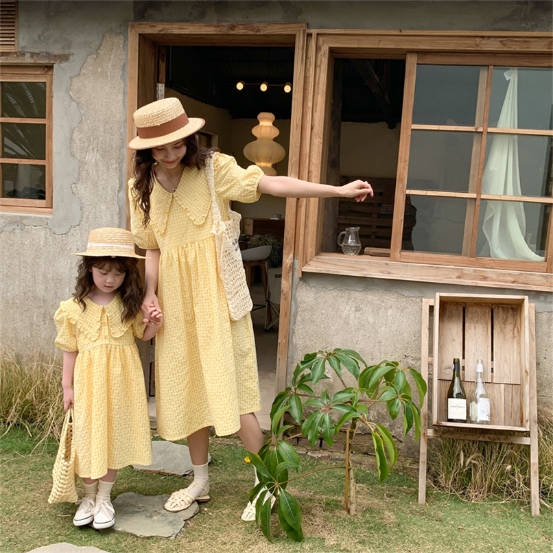 Parent child Dress Mother and Daughter Korean Cotton Summer Girl Doll Collar Plaid 220614, Yellow
Parent child Dress Mother and Daughter Korean Cotton Summer Girl Doll Collar Plaid 220614, Yellow