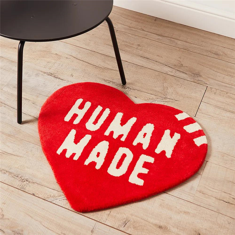 Home Furnishings Art Carpet Human Made Peace Lvoe Heart Logo Area Rug Hypebeast Collectibles Parlor Bedroom Playroom Artistic Trending Sneakers Floor 