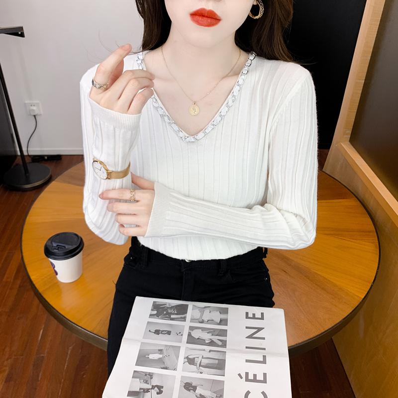 Women's Sweaters Fashion V-Neck Chain Slim Base Sweater Women 2022 Rib Striped Solid Soft Knit Pullovers Female Long Sleeve Chic Tops FemmeW, Black
Women's Sweaters Fashion V-Neck Chain Slim Base Sweater Women 2022 Rib Striped Solid Soft Knit Pullovers Female Long Sleeve Chic Tops FemmeW, Black