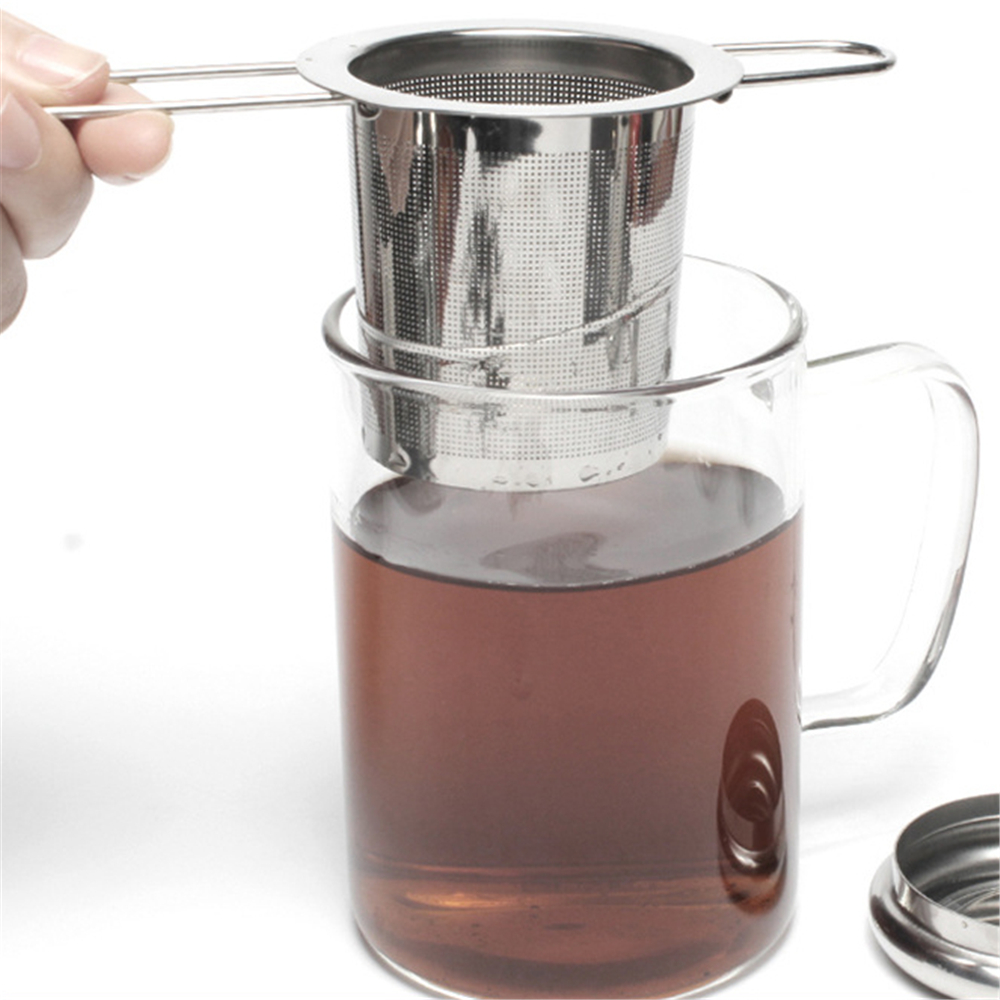 Tea Tools Stainless Steel Mesh Loose Leaf Tea Infuser Strainer Diffuser with Lid Folding Handle Spice Filter Steeper XBJK22036219640