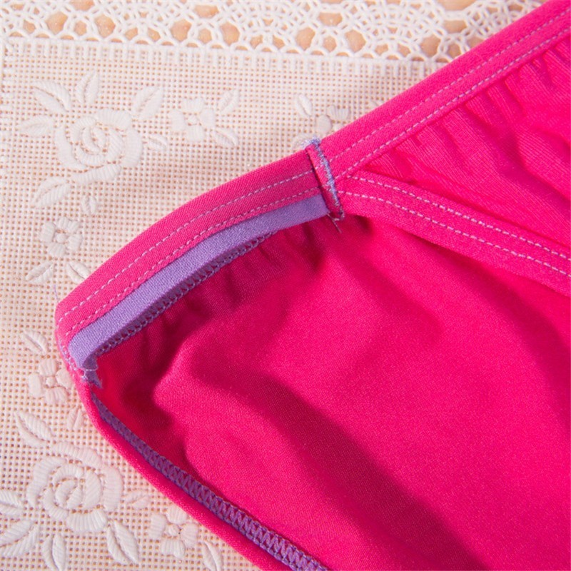 4 Pcs/set Women's Sexy Underwear String Panties Low Waist Seamless Briefs Ladies Bikini Soft Cotton Lingerie 12 Colors FUNCILAC 220511