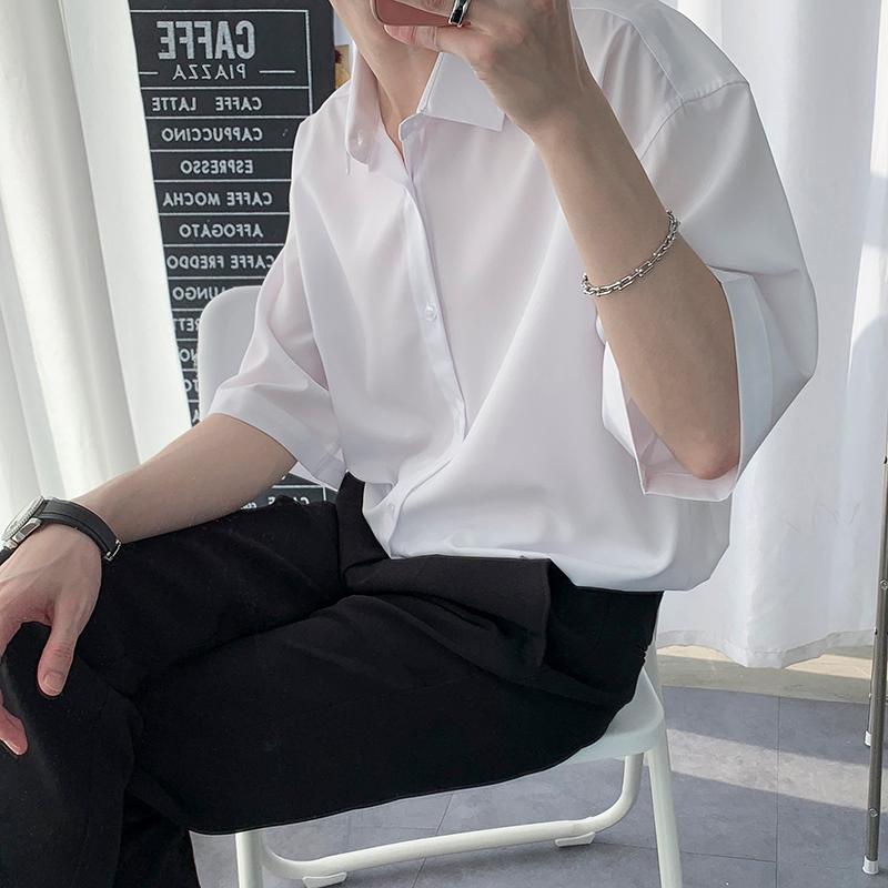 Men's Casual Shirts Men's Fashion White Short Sleeve Shirt Loose Handsome TopMen's, Black
Men's Casual Shirts Men's Fashion White Short Sleeve Shirt Loose Handsome TopMen's, Black