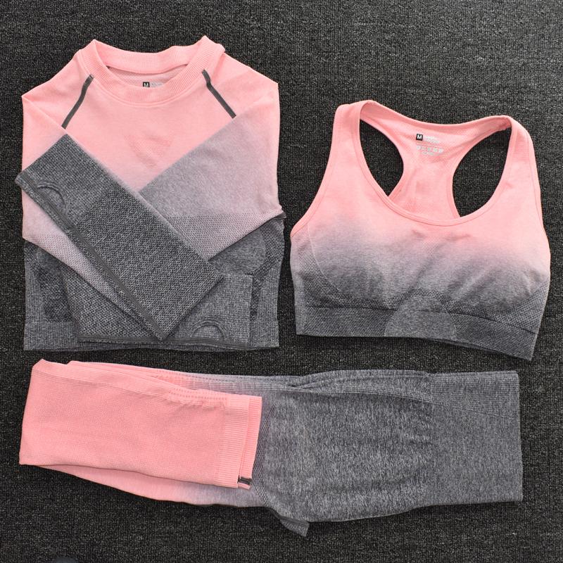 Yoga Outfit Seamless Gradient Colors Women Set Long Sleeve Crop Top Gym Bra Fitness Leggings Workout Sports Suit Running Joggings PantsYoga, Brapants lgraypink
Yoga Outfit Seamless Gradient Colors Women Set Long Sleeve Crop Top Gym Bra Fitness Leggings Workout Sports Suit Running Joggings PantsYoga, Brapants lgraypink