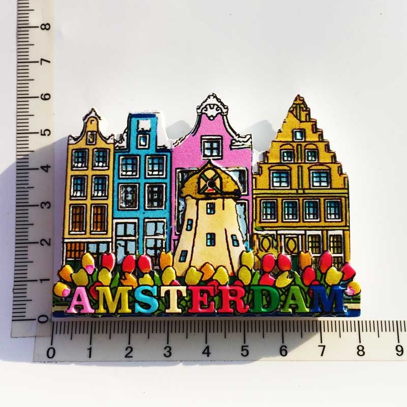 3D Resin Fridge Magnet Holland Delft Amsterdam Travel Souvenir UV Printing Home Decorative Crafts Magnetic Refrigerator Stickers