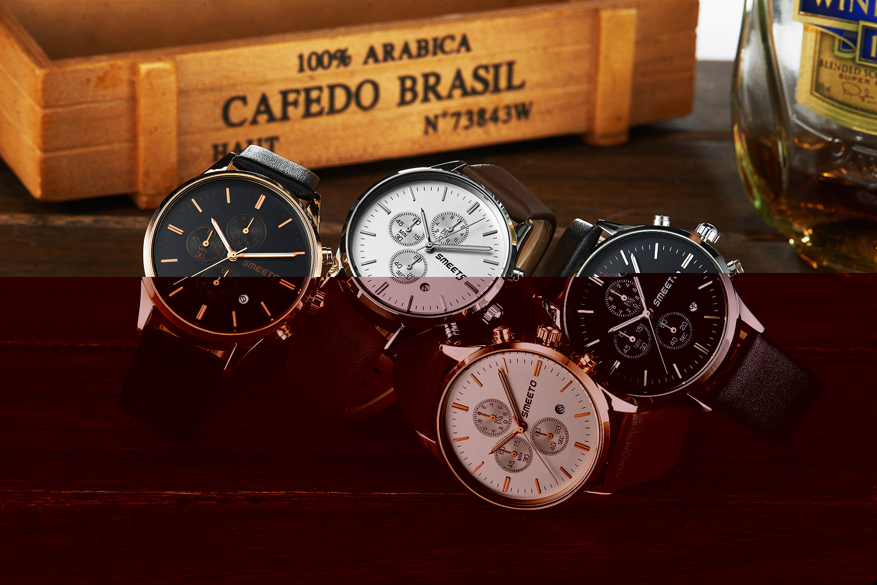 SMEETO Three Eyes six pin Men's classic business belt calendar waterproof watch, C1
SMEETO Three Eyes six pin Men's classic business belt calendar waterproof watch, C1