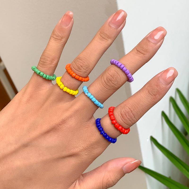 Cluster Rings IngeSight.Z 7Pcs/Set Rainbow Colorful Seed Beaded Chain For Women Girls Charm Elastic Finger Jewelry AccessoriesCluster
Cluster Rings IngeSight.Z 7Pcs/Set Rainbow Colorful Seed Beaded Chain For Women Girls Charm Elastic Finger Jewelry AccessoriesCluster