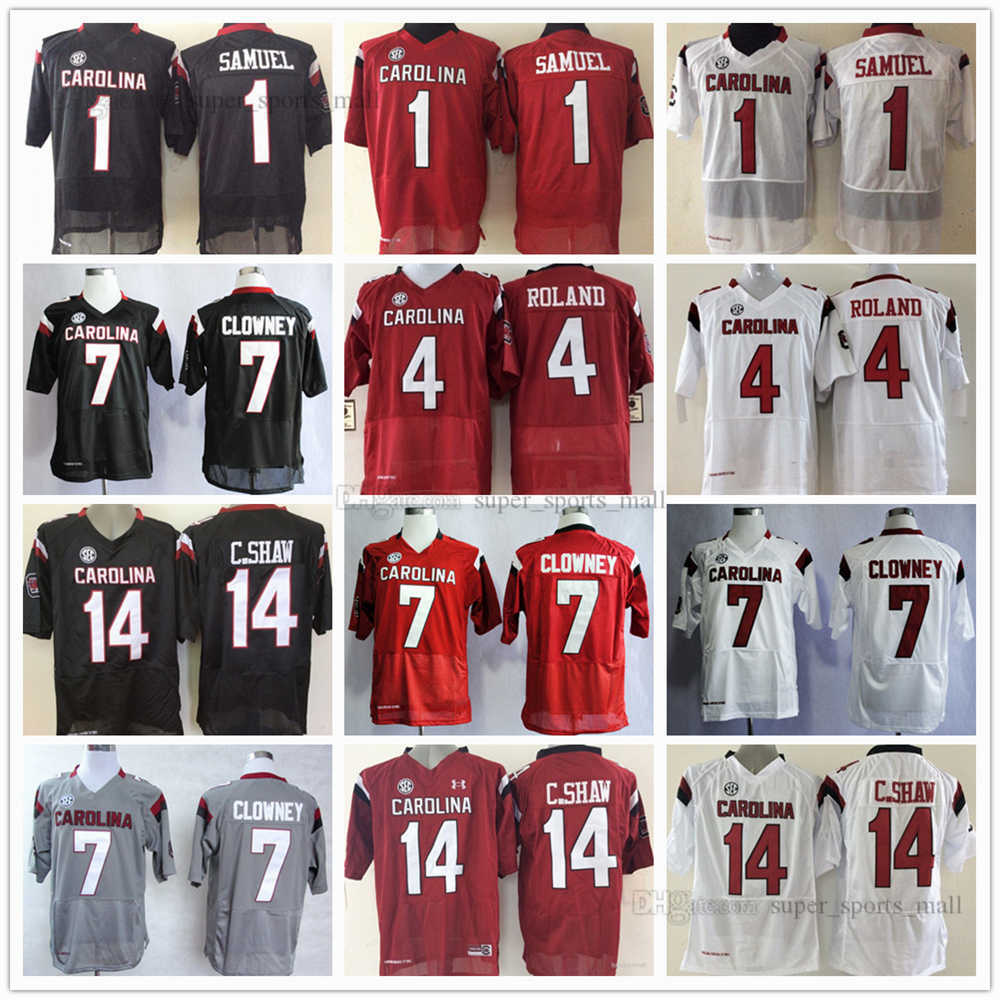 NCAA South Carolina Gamecock College Football Jerseys 1 Deebo Samuel 19 Jake Bentley 7 Jadeveon Clowney 4 Shaq Roland 14 Connor Shaw High Quality Stitched jersey, As picture
NCAA South Carolina Gamecock College Football Jerseys 1 Deebo Samuel 19 Jake Bentley 7 Jadeveon Clowney 4 Shaq Roland 14 Connor Shaw High Quality Stitched jersey, As picture