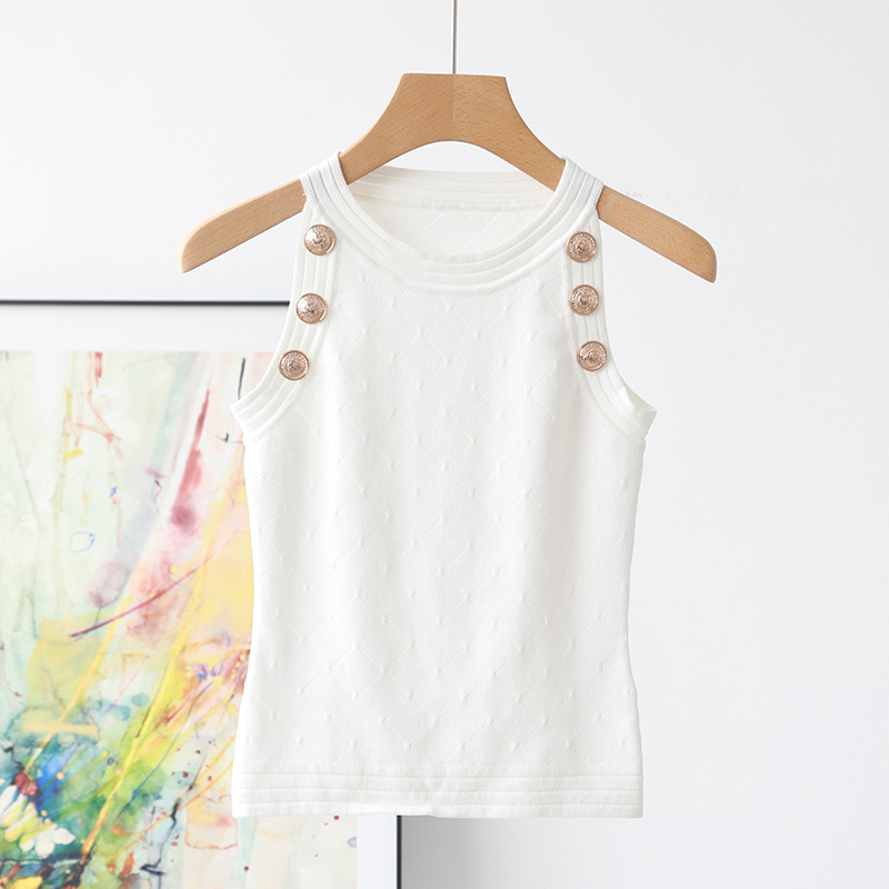 Designer Tanks Hanging neck short tops with chic sense, niche hot girls net red knitted camisole summer inner, White
Designer Tanks Hanging neck short tops with chic sense, niche hot girls net red knitted camisole summer inner, White