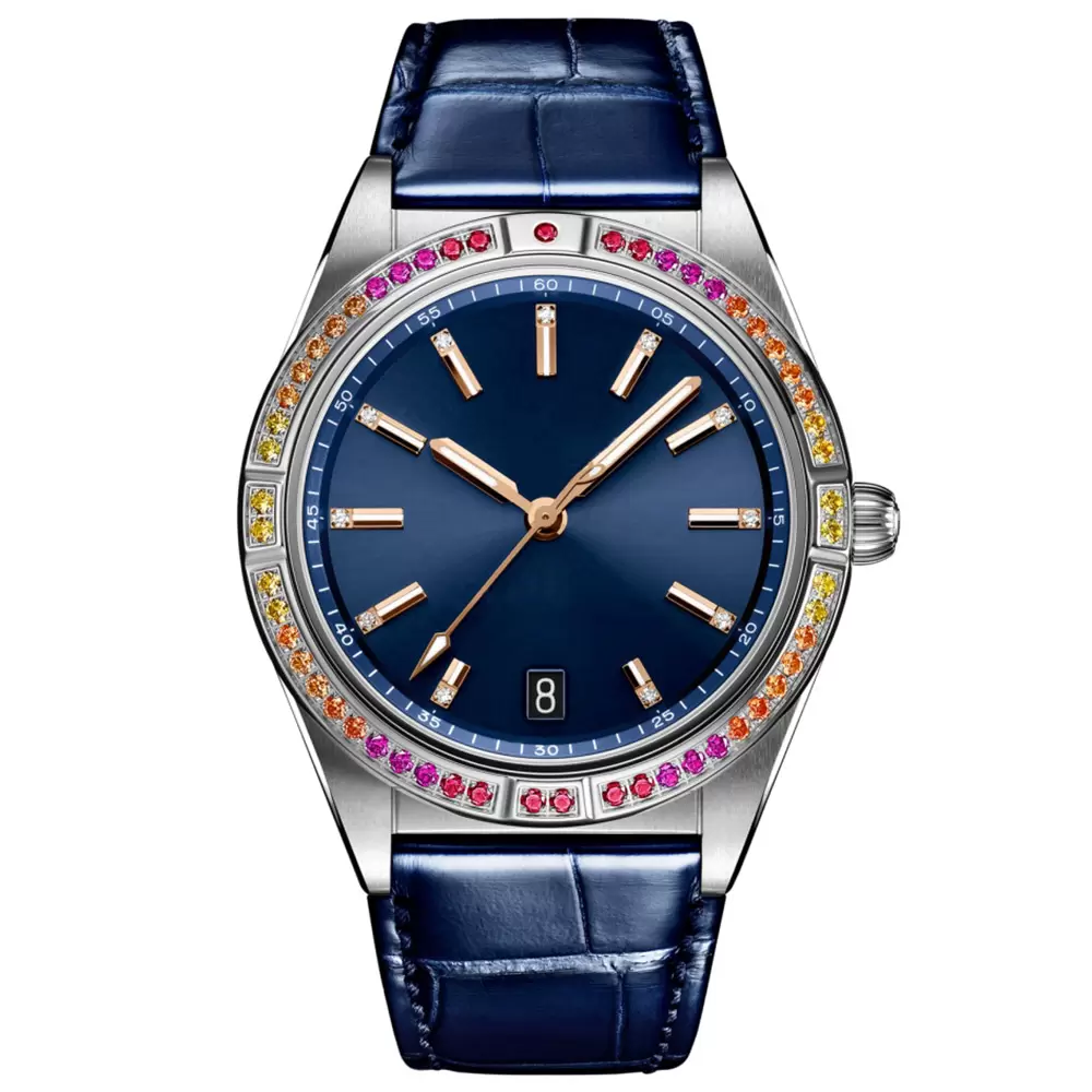 Women Watch Automatic Mechanical Watches 2824 Movement 36mm Sappire Ladies Business Wristwatches Montre de Luxe Inlaid with Colored Gemstones, Colour 2
Women Watch Automatic Mechanical Watches 2824 Movement 36mm Sappire Ladies Business Wristwatches Montre de Luxe Inlaid with Colored Gemstones, Colour 2