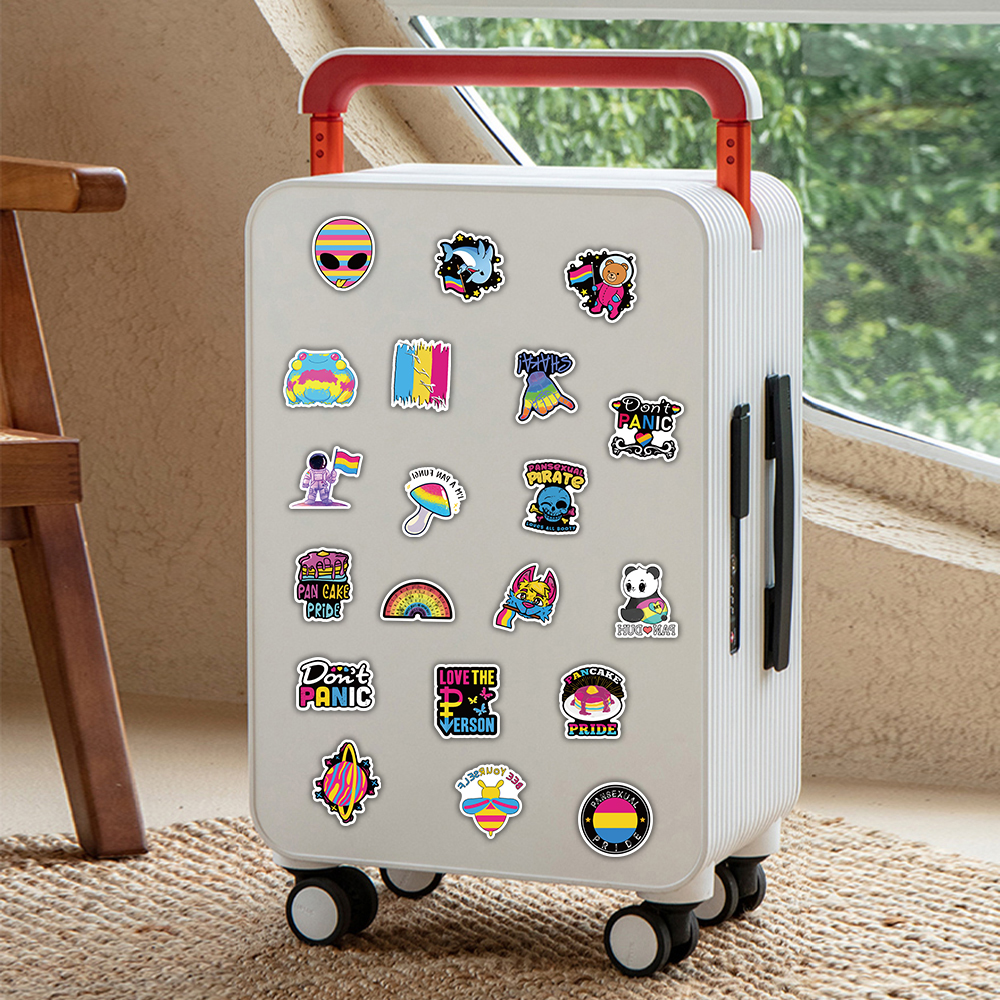 63Pcs Pansexual Pride Stickers Graffiti Kids Toy Skateboard car Motorcycle Bicycle Sticker Decals Wholesale