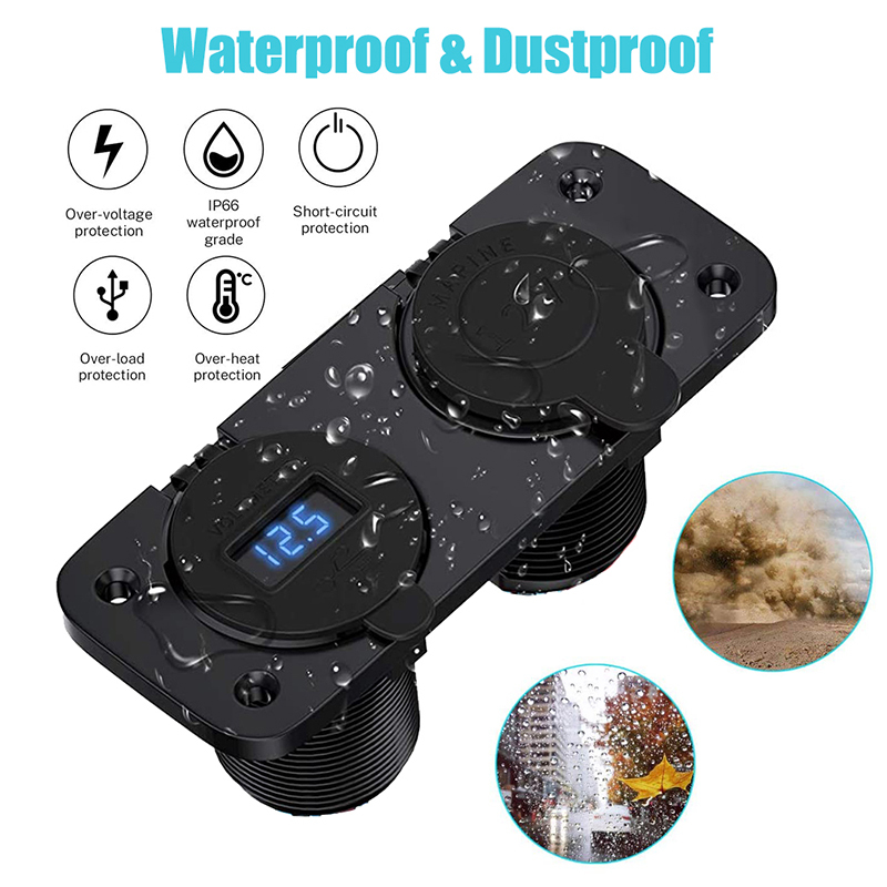 100pcs New Cigarette Lighter Socket 12v Splitter QC3.0 Car Dual USB Power Outlet with LED Voltmeter Waterproof USB Car Socket Charger
100pcs New Cigarette Lighter Socket 12v Splitter QC3.0 Car Dual USB Power Outlet with LED Voltmeter Waterproof USB Car Socket Charger