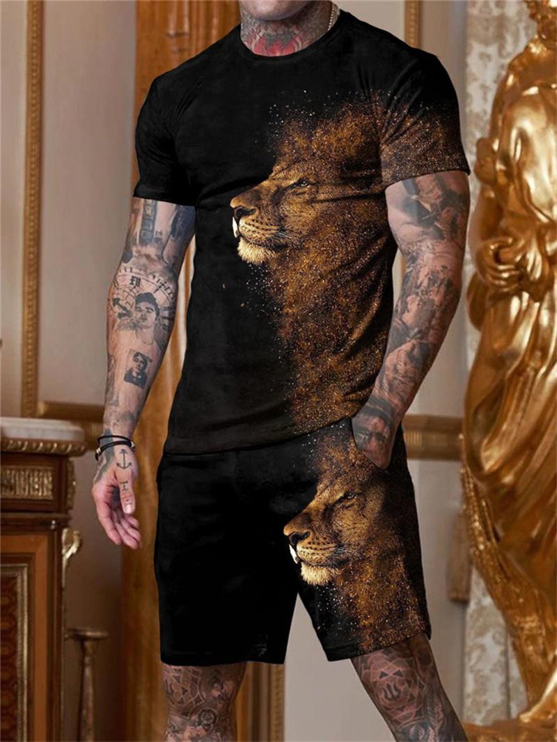 Men's Tracksuits Fashion Men T Shirt Set Lion Short Sleeve Tshirts Shorts Overszied 6XL Harajuku Casual Streetwear Vintage Clothes Tracksuit, Ts5468
Men's Tracksuits Fashion Men T Shirt Set Lion Short Sleeve Tshirts Shorts Overszied 6XL Harajuku Casual Streetwear Vintage Clothes Tracksuit, Ts5468