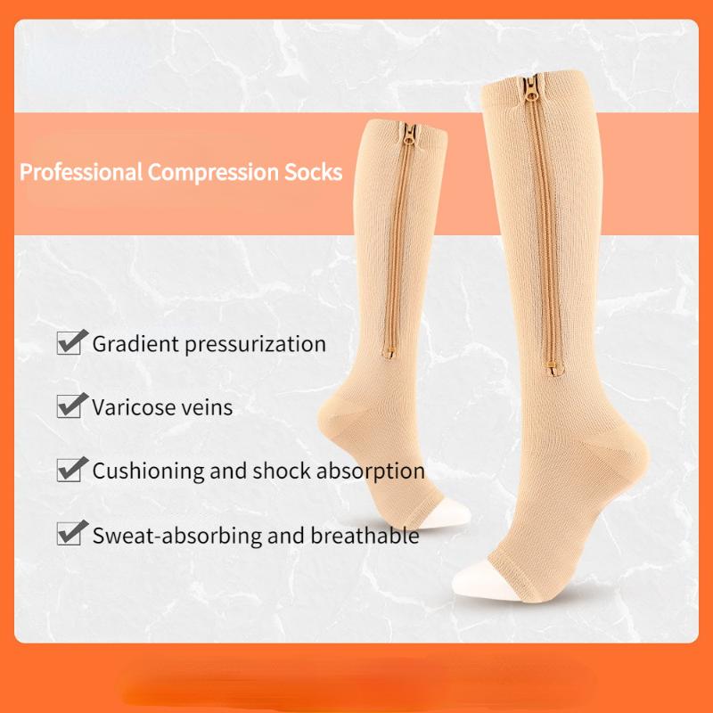 Sports Socks Professional Pressure Zipper Vein Elastic Gradient Compression Cycling Leg Support Women's, Black
Sports Socks Professional Pressure Zipper Vein Elastic Gradient Compression Cycling Leg Support Women's, Black