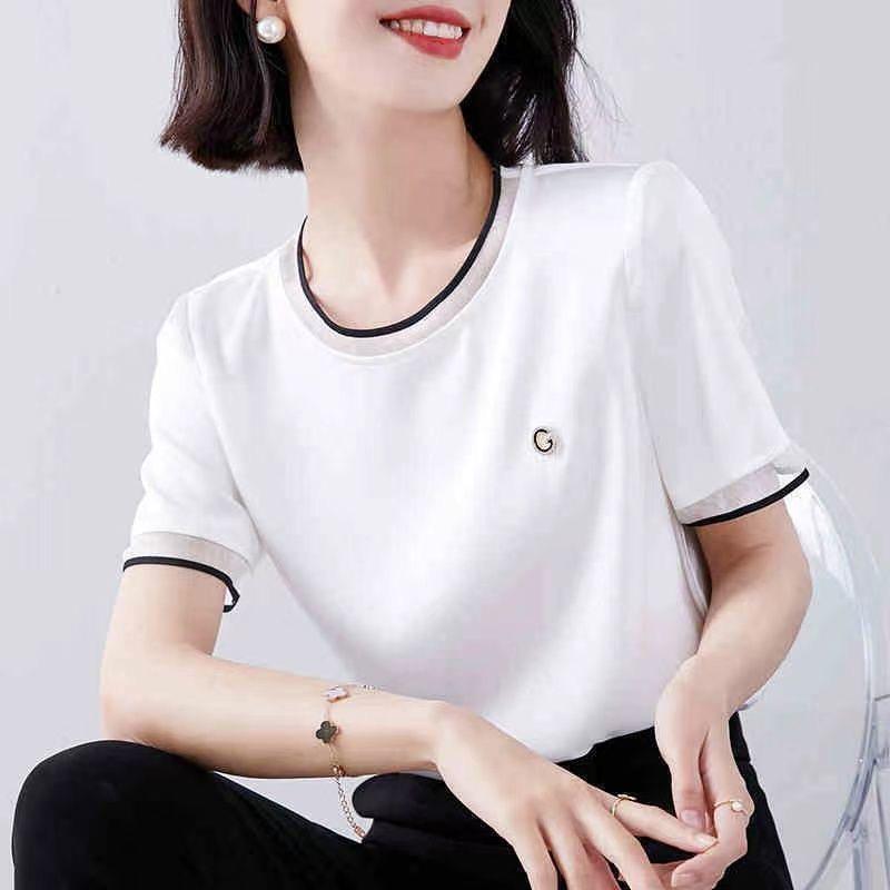 Women's Blouses & Shirts Woman Summer Style Chiffon Tops Lady Casual Short Sleeve O-Neck Solid Color Blusas ZZ1372Women's, Black
Women's Blouses & Shirts Woman Summer Style Chiffon Tops Lady Casual Short Sleeve O-Neck Solid Color Blusas ZZ1372Women's, Black