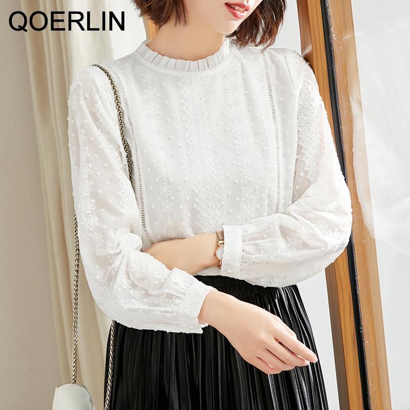 Women' Blouses & Shirts QOERLIN Korean White Hollow Out Floral Embroidery Temperament Shirt Women Full Sleeve Loose Blouse Top Plus Size
Women' Blouses & Shirts QOERLIN Korean White Hollow Out Floral Embroidery Temperament Shirt Women Full Sleeve Loose Blouse Top Plus Size