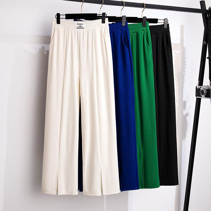 Women's Plus Size Pants 155Kg Women's Loose Straight Ice Silk Hip 150-160 High-Waisted Slit Trousers 5XL 6XL 7XL 8XL 9XL 4 ColorsWomen's, Black
Women's Plus Size Pants 155Kg Women's Loose Straight Ice Silk Hip 150-160 High-Waisted Slit Trousers 5XL 6XL 7XL 8XL 9XL 4 ColorsWomen's, Black