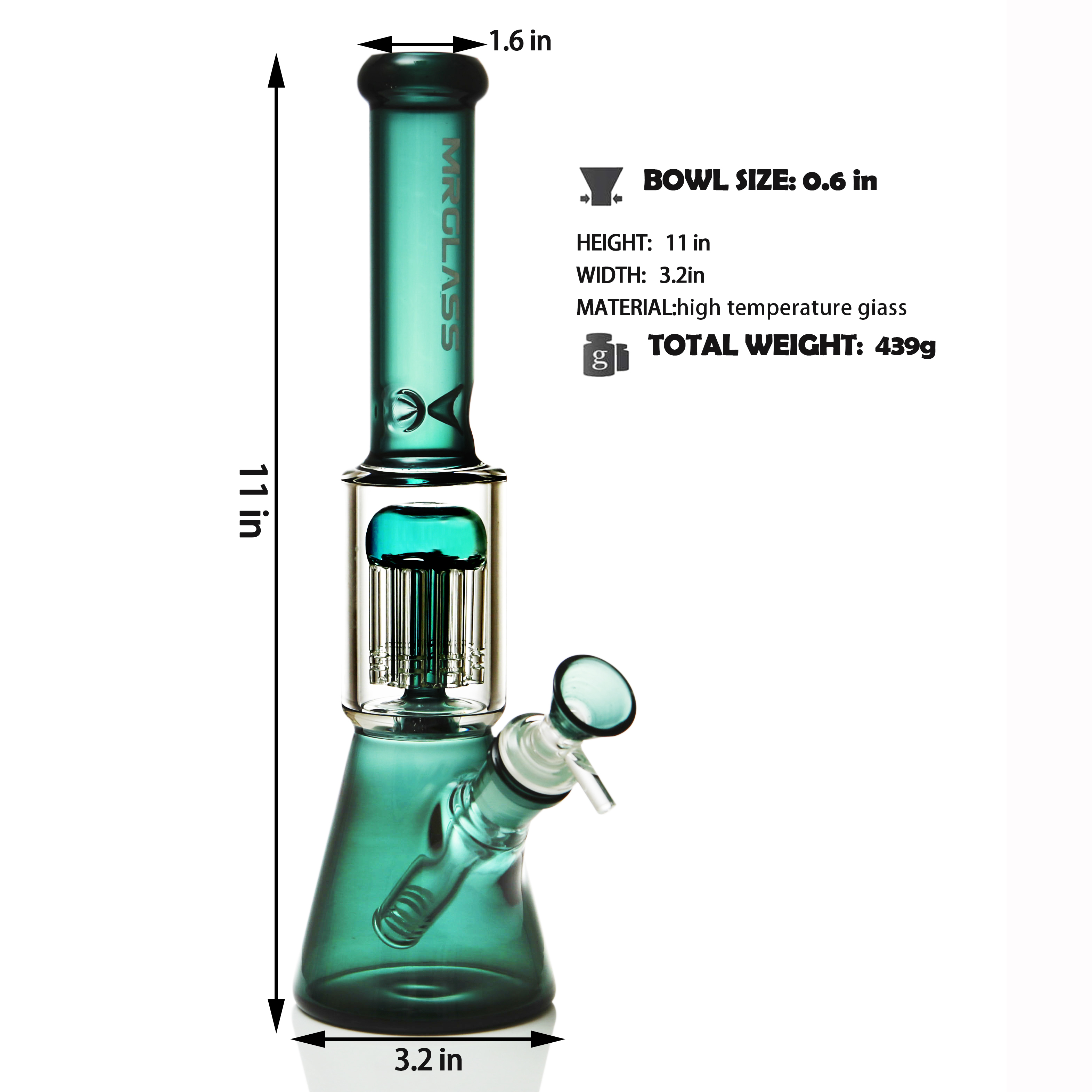 

Hookah glass bong water pipe 2022 new 11in three color beaker bongs ice catcher thick material for smoking with 14 mm glass bowl best quality O