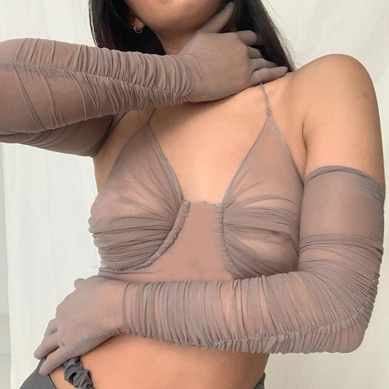 Women's Tanks & Camis SEASONS Mesh Patchwork Women Laters Crop Top Gloves Ruched Bodycon Sexy See Through Sheer Party Club Streetwear Summer, Gray
Women's Tanks & Camis SEASONS Mesh Patchwork Women Laters Crop Top Gloves Ruched Bodycon Sexy See Through Sheer Party Club Streetwear Summer, Gray