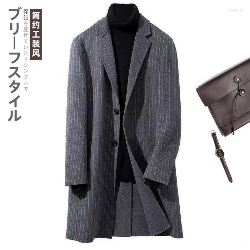 Men's Wool & Blends 2022 Autumn Winter Fashion Men Woolen Coat Striped Turn-down Collar Jackets Mens Blend Overcoat Outerwear B416 Kend22, Gray
Men's Wool & Blends 2022 Autumn Winter Fashion Men Woolen Coat Striped Turn-down Collar Jackets Mens Blend Overcoat Outerwear B416 Kend22, Gray