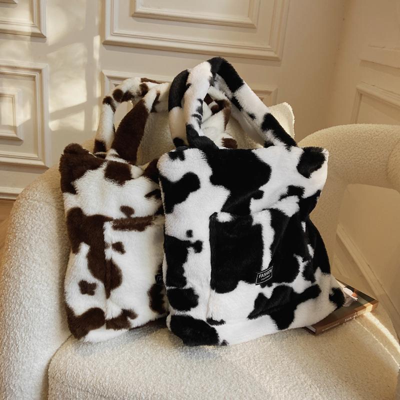 Evening Bags Women's Plush Fur Bag Cow Pattern Handbag Zipper Large Capacity Casual Shoulder Autumn Winter Fluffy All-match Phone BagsEv, Black
Evening Bags Women's Plush Fur Bag Cow Pattern Handbag Zipper Large Capacity Casual Shoulder Autumn Winter Fluffy All-match Phone BagsEv, Black