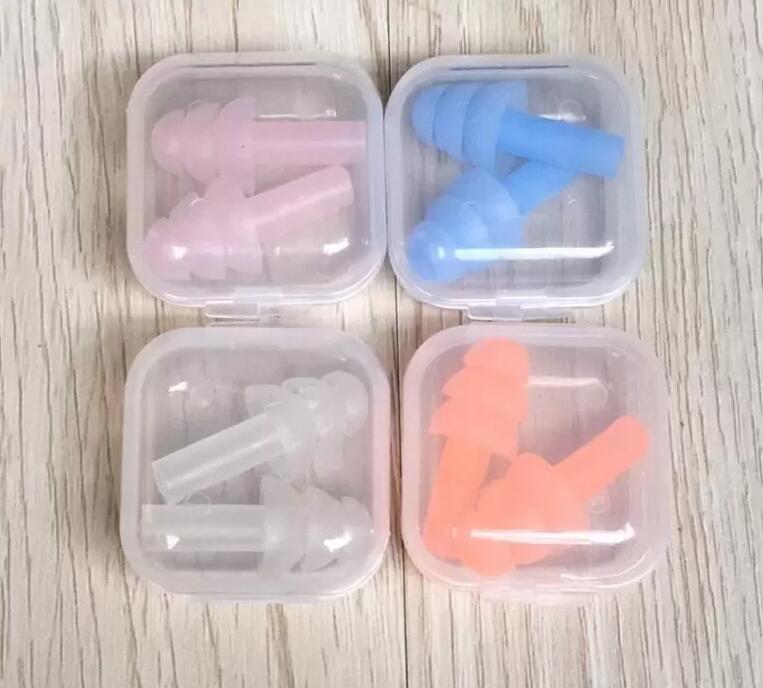 Silicone Earplugs Bathroom Swimmers Soft and Flexible Ear Plugs for shower travelling & sleeping reduce noise Ear plug multi colors