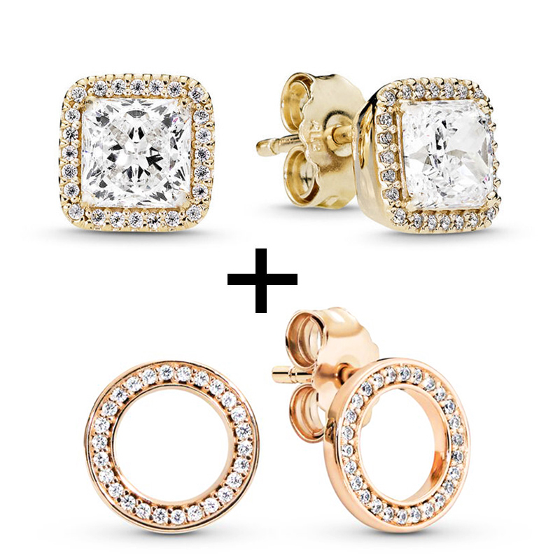 New Popular High Quality 925 Sterling Silver Classic Style Crown Stud Earrings Clear CZ For Earrings Women Wedding Jewelry Specials