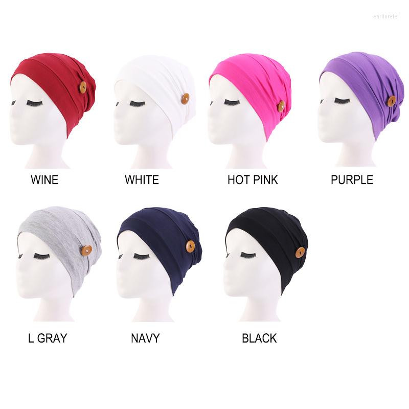 Hair Clips & Barrettes Cap Cotton Hat Button Wearing Mask Ear Protection Caps Turban Women Ladies Headwear Jewelry