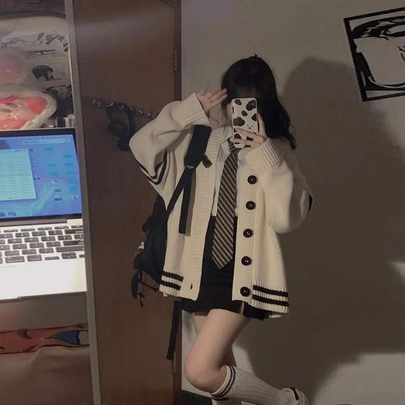 Cardigan Women Lovely Cosy Fashion Allmatch Patchwork Korean Style Ins Arrival Kawaii Simple Trendy Leisure Young W220817