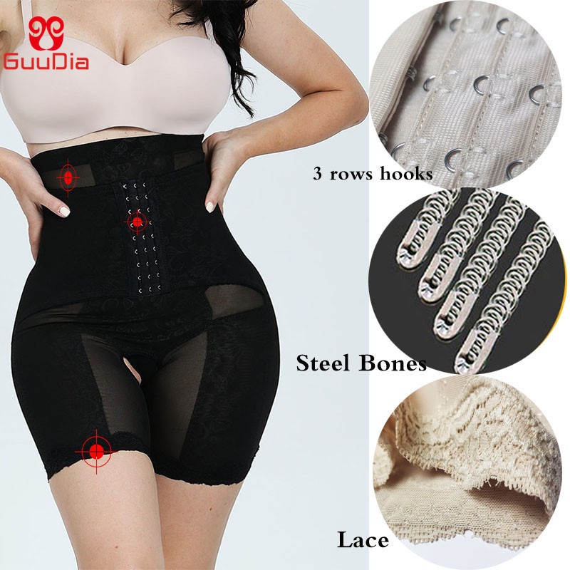 GUUDIA High Waist Shapewear Power Shorts Compression High Waisted Body Shaper Panties Shapewear Women Tummy Control High-Waisted 220506