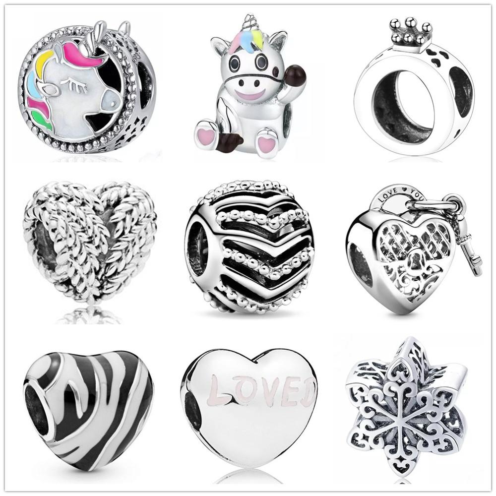 925 Silver Fit Pandora Charm 925 Bracelet stylish wish unicorn crown Bead charms set Pendant DIY Fine Beads Jewelry
925 Silver Fit Pandora Charm 925 Bracelet stylish wish unicorn crown Bead charms set Pendant DIY Fine Beads Jewelry