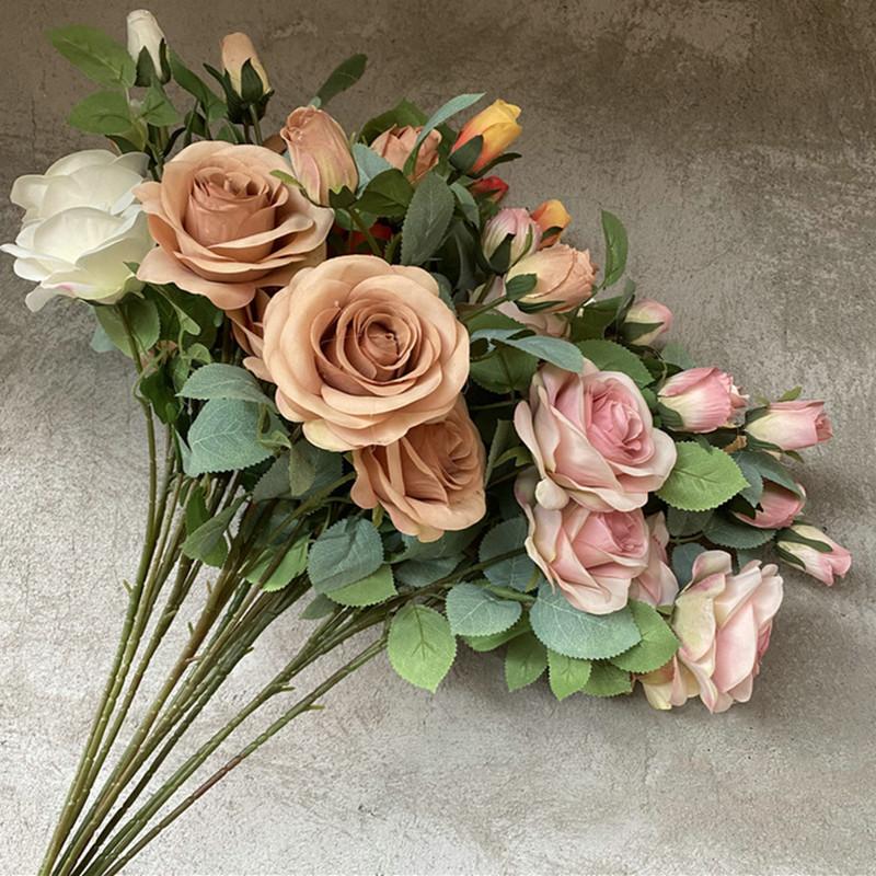 Decorative Flowers & Wreaths 4 Heads Bulgarian Rose Branch Artificial For Christmas Fall Wedding Decoration Flores Artificiales Home Decor
Decorative Flowers & Wreaths 4 Heads Bulgarian Rose Branch Artificial For Christmas Fall Wedding Decoration Flores Artificiales Home Decor