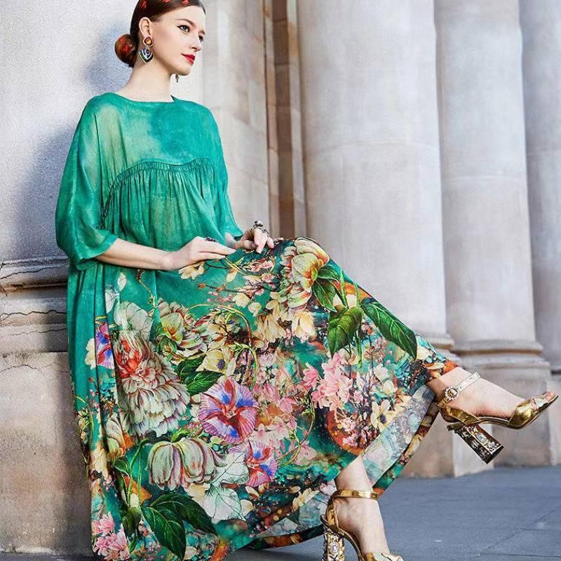Party Dresses Zijden Moerbei Print Jurk Vrouwelijke Zomer Nieuwe Ronde Hals Mode Losse Grote Swing, Green
Party Dresses Zijden Moerbei Print Jurk Vrouwelijke Zomer Nieuwe Ronde Hals Mode Losse Grote Swing, Green