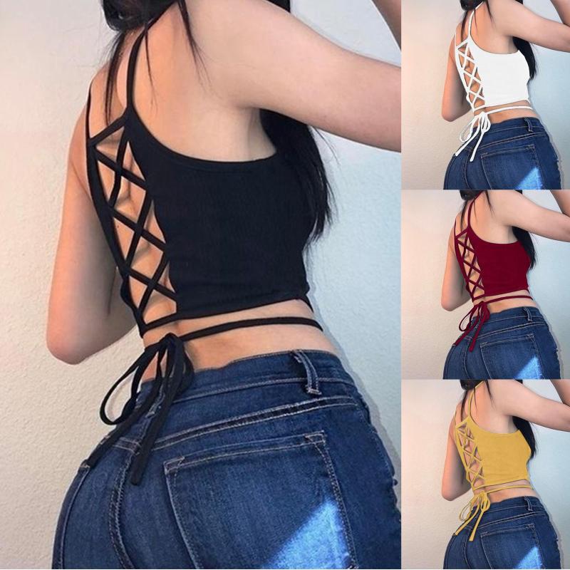 Women's Tanks & Camis Sexy Backless Y2K Crop Tops 2022 Womens Sleeveless Criss Cross Hollow 90s Girls Lady Fashion Back Tie Vest A35Women's, Rd 
Women's Tanks & Camis Sexy Backless Y2K Crop Tops 2022 Womens Sleeveless Criss Cross Hollow 90s Girls Lady Fashion Back Tie Vest A35Women's, Rd