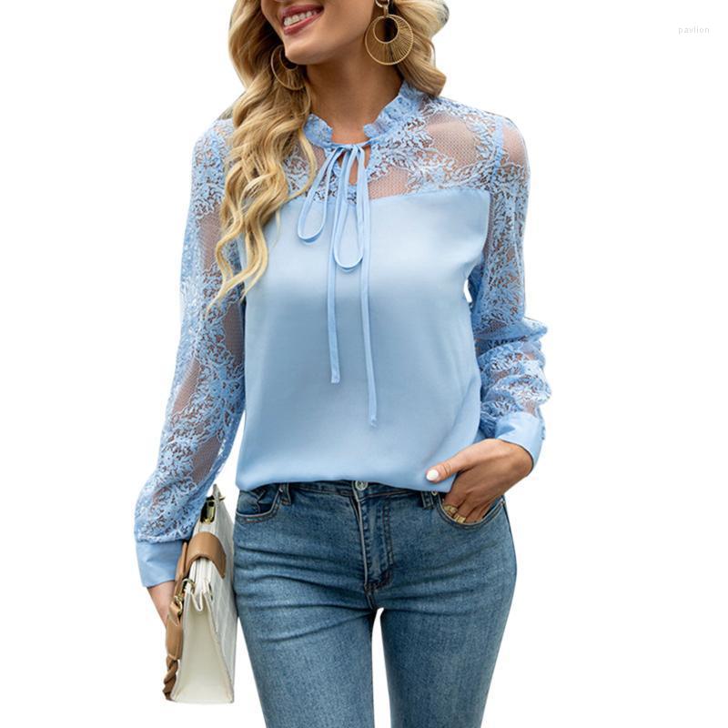 Women's Blouses & Shirts Elegant Lace Blouse Women Sexy Long Sleeve V Neck Sheer Shirt Top Summer White Blue Transparent Tops Clothing 2022W
Women's Blouses & Shirts Elegant Lace Blouse Women Sexy Long Sleeve V Neck Sheer Shirt Top Summer White Blue Transparent Tops Clothing 2022W
