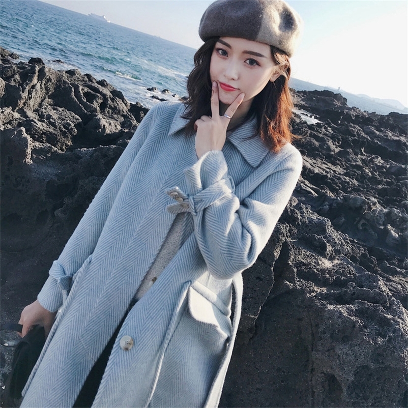 Women's Wool Blends Women Woolen Coat Elegant Turn Down Collar Single Button Women Long Coat With Belt Winter Thick Warm Coat Casaco Feminino 220826, Color 1
Women's Wool Blends Women Woolen Coat Elegant Turn Down Collar Single Button Women Long Coat With Belt Winter Thick Warm Coat Casaco Feminino 220826, Color 1