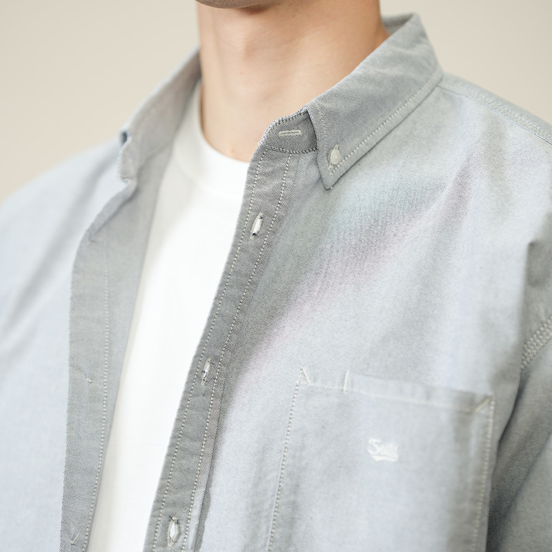 Spring Loose Long Sleeve Solid Oxford Button Down Shirt Men Smart Casual 100% Cotton High Quality Shirts 220322