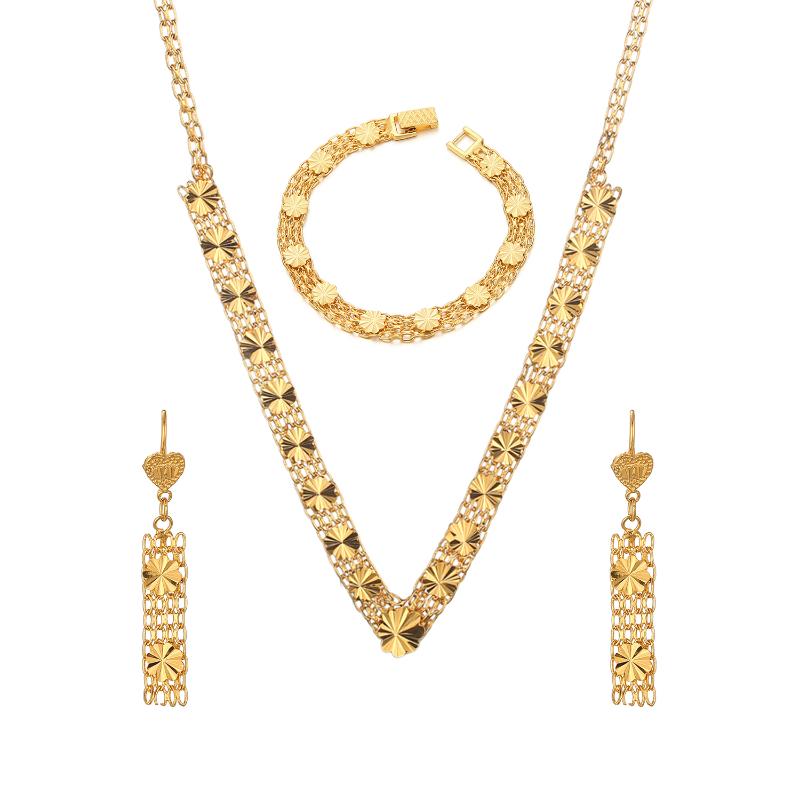Earrings & Necklace Ethnic Dubai Gold 3Pcs Jewelry Sets Women Necklaces Bracelet Nigerian Wedding African Bridal Jewellery Ethiopian JewelsE, As pic
Earrings & Necklace Ethnic Dubai Gold 3Pcs Jewelry Sets Women Necklaces Bracelet Nigerian Wedding African Bridal Jewellery Ethiopian JewelsE, As pic