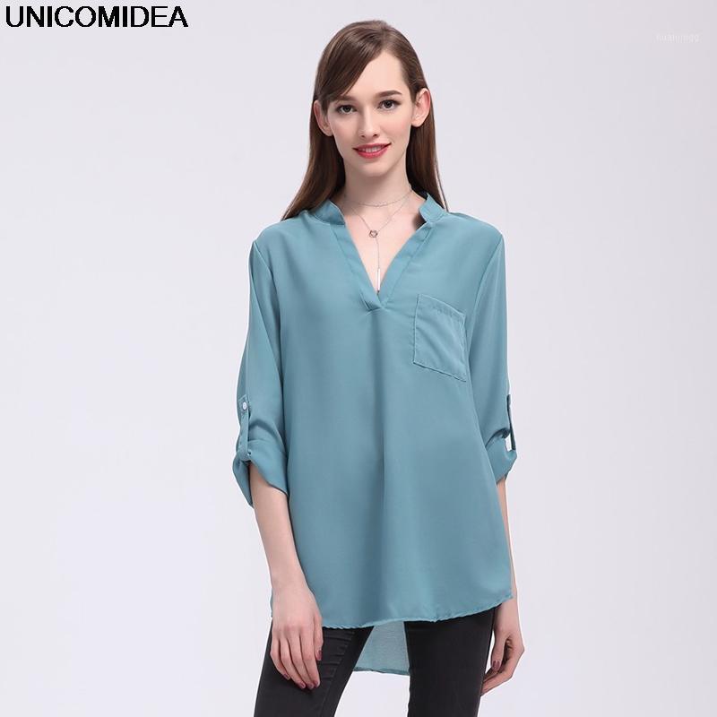 Women Autumn Long Sleeve Blouse Tops Pocket Elegant V Neck Chiffon Shirt Ladies Casual Blusas Chemise Femme 5XL Women' Blouses & Shirts
Women Autumn Long Sleeve Blouse Tops Pocket Elegant V Neck Chiffon Shirt Ladies Casual Blusas Chemise Femme 5XL Women' Blouses & Shirts