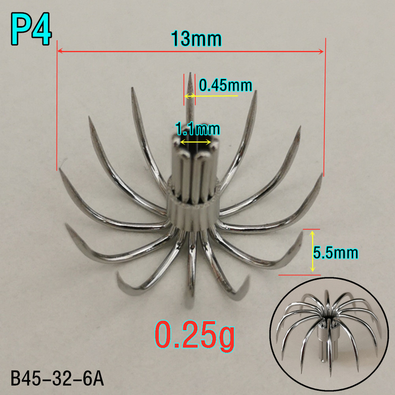 100pcs 200pcs Stainless steel small squid hooks P Umbrella Crown fishing fishhook P1-P8 Spain Chile bait accessories Jig pesca 220812