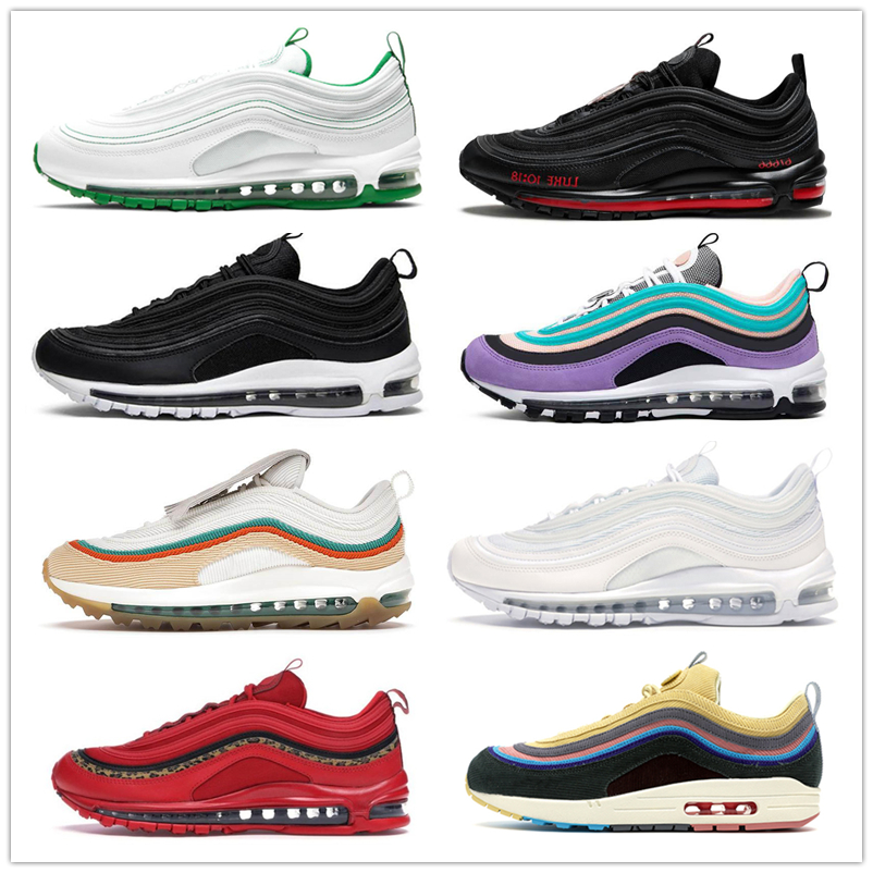 97 97s Running Shoes MSCHF x INRI Jesus Undefeated Black Summit Triple White Metalic Gold Mens Women Designer mAx97 Sean Wotherspoon Sliver Bullet Trainers Sneakers, Bubble package bag
97 97s Running Shoes MSCHF x INRI Jesus Undefeated Black Summit Triple White Metalic Gold Mens Women Designer mAx97 Sean Wotherspoon Sliver Bullet Trainers Sneakers, Bubble package bag