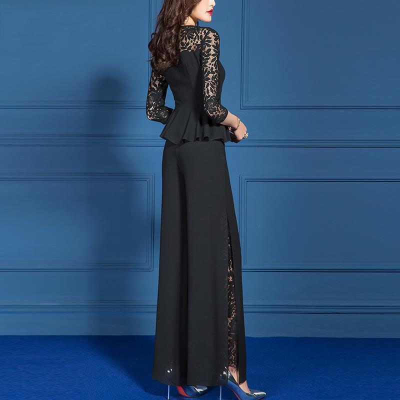 Women's Two Piece Pants Spring And Summer Set Fashion Black Small Fragrant Wind Wide Leg Foreign Style Slim Lace Two-piece SetWomen's
Women's Two Piece Pants Spring And Summer Set Fashion Black Small Fragrant Wind Wide Leg Foreign Style Slim Lace Two-piece SetWomen's