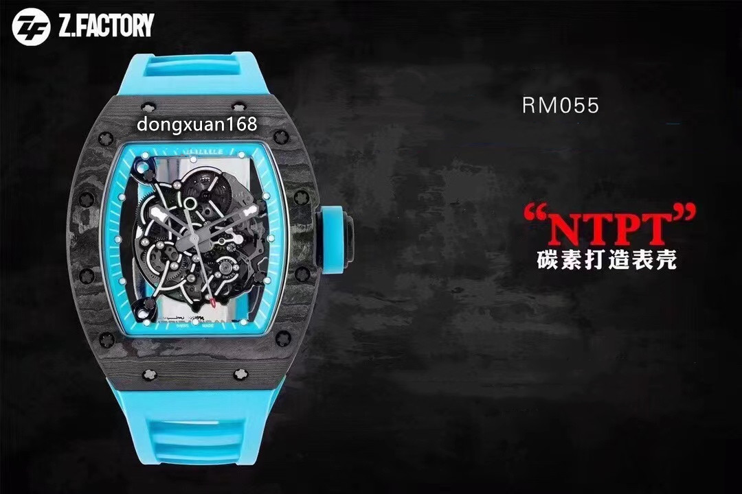 ZF RM055 Watch high-tech crystalline carbon fiber limited edition case made of fine sandblasting grade 5 titanium as the substrate and bridge for this skeleton, As shown
ZF RM055 Watch high-tech crystalline carbon fiber limited edition case made of fine sandblasting grade 5 titanium as the substrate and bridge for this skeleton, As shown