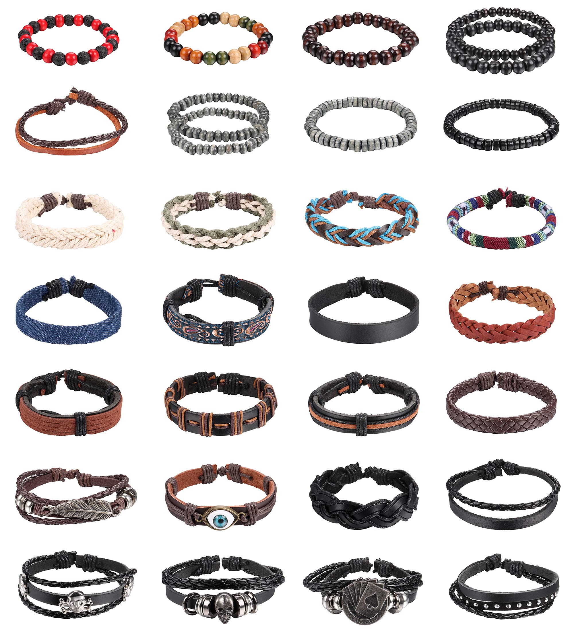 Charm Bracelets Magitaco Braided Leather For Men Woven Cuff Wrap Bracelet Wood Beads Cool Tribal Adjustable amsXV
Charm Bracelets Magitaco Braided Leather For Men Woven Cuff Wrap Bracelet Wood Beads Cool Tribal Adjustable amsXV