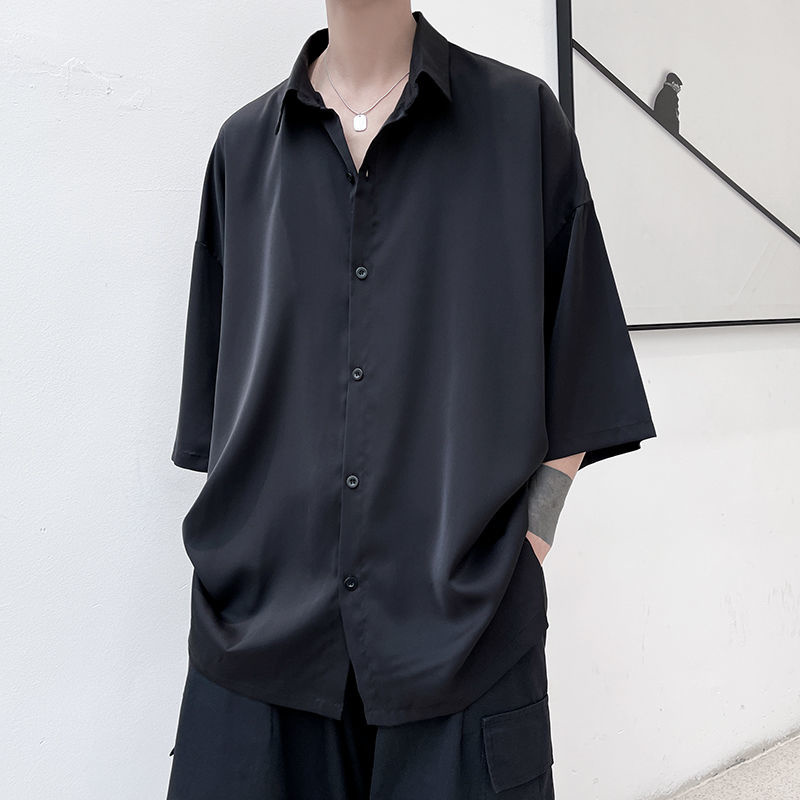 Privathinker Half Sleeve Men Solid Shirts Summer Casual Oversize Blouses White Fashion Male Cardigan Vintage Korean Clothing 220322