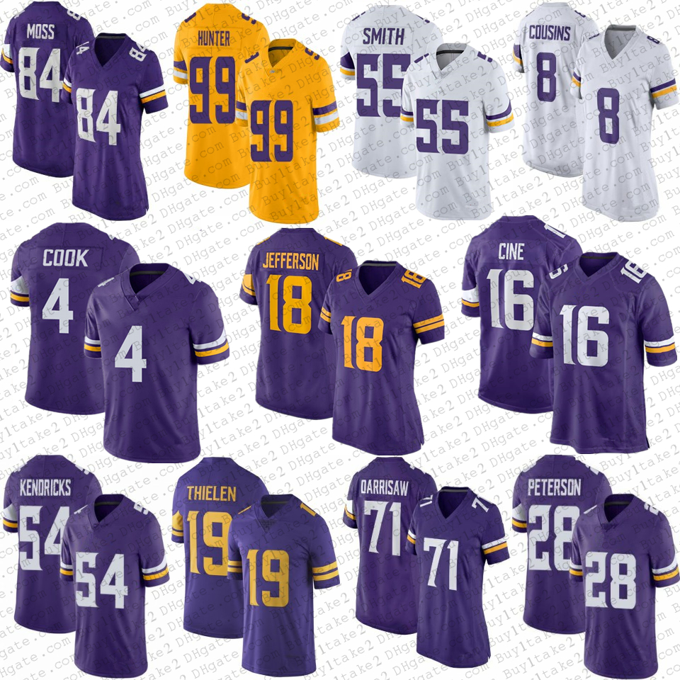 Jersey Minnesota''Vikings''18 Justin Jefferson 4 Dalvin Cook 16 Lewis Cine Football 19 Adam Thielen Patrick Adrian Peterson Kirk Cousins, Youth
Jersey Minnesota''Vikings''18 Justin Jefferson 4 Dalvin Cook 16 Lewis Cine Football 19 Adam Thielen Patrick Adrian Peterson Kirk Cousins, Youth