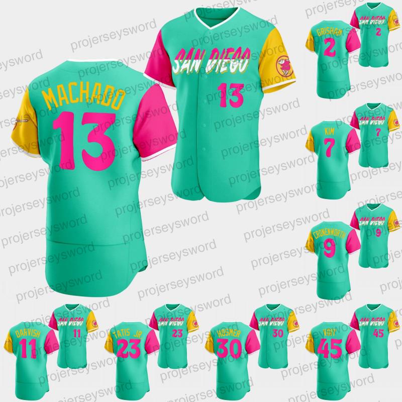 San Diego 13 Manny Machado Padre 2022 City Connect Mint Reverse Jersey Trent Grisham Ha-Seong Kim Jake Cronenworth Yu Darvish Fernando Tatis Jr. Eric Hosmer Luke Voit, Custom any name any number
San Diego 13 Manny Machado Padre 2022 City Connect Mint Reverse Jersey Trent Grisham Ha-Seong Kim Jake Cronenworth Yu Darvish Fernando Tatis Jr. Eric Hosmer Luke Voit, Custom any name any number