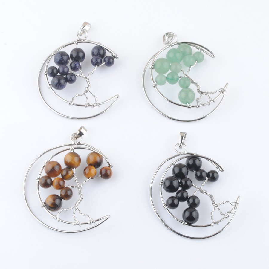 Wholesale Mixed Crooked Moon Pendants Silvers Wire Wrap Tree of Life Round Stone Beads Jewelry Dangle Charms DBN453
Wholesale Mixed Crooked Moon Pendants Silvers Wire Wrap Tree of Life Round Stone Beads Jewelry Dangle Charms DBN453